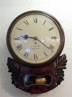 Wall  Clocks Circa 1830 Drop Dial Fusee Timepiece by Charles Dexter image #1