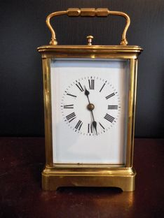 Carriage Clocks Circa 1860 French repeating carriage clock in a corniche styled case image #1