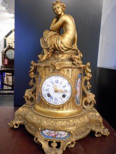 Mantel Clocks Eight Day French Ormolu Strike Circa 1850 image #1